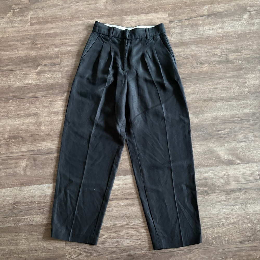 Aritzia Linen Black Trousers